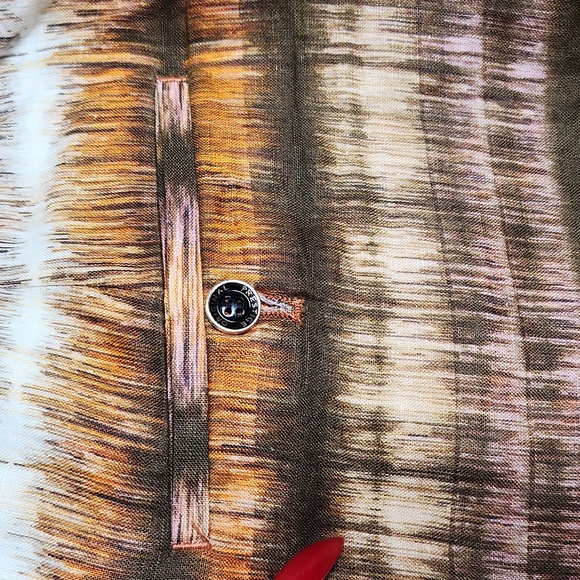 Prestige Original Greek Key100% Linen Shorts & Zip Front Short Sleeve Set Sz3XL - Picture 5 of 16